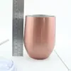 Stanisheit 12oz Edelstahl Stemless Wine Tumbler Becher mit Deckel und Metallstroh Vakuum Isoliert Bier Kaffeetasse P26P