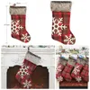 Red Xmas Gift Stocking Bags Ornaments Snowflake Plaid Christmas Tree Pendant Plush Stripe Fabric Bags Home Decoration Bag 9 2xd G2