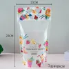 Pochette de sac d'emballage de boisson en plastique de modèle de fruit de 500ml pour le café de lait de jus de boisson, avec la poignée et les trous pour la paille WB3407
