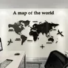 European Version World Map Acrylic 3D Wall Sticker For Living Room Office Home Decor World Map Wall Decals Mural for Kids Room 201106