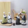 Strongwell Retro Model Decoration Accessories Resin Chef Figurines Kitchen Home Decor Crafts Gifts T200703
