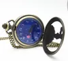 100pcslot Hot Sell Blue Dial Little Prince Pocket Watch Pendant Högkvalitativ kvarts Giftklocka Kvinnor Halsband HOLDER T200502