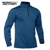 TACVASEN Spring/Fall Thermal Sports Sweater Men's 1/4 Zipper Tops Breathable Gym Running T Shirt Pullover Male Activewear 220309