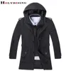 fashion autumn winter trench coat men long thicken wool coats mens overcoat warm windbreaker male jackets black gray m- LJ201110