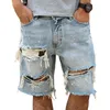 2020 Högkvalitativ cowboy Men denim Kort jeans män hål byxor sommar manlig hiphop tiggare blixtlås shorts gay streetwear1