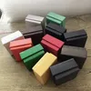 Heißer Verkauf Schmuckschatulle mit Stempel Mulitcolor Brief Schmuck Verpackung Vitrine Box Quadratisch Schwarz Hohe Qualität