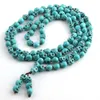 Hanger Kettingen Boheemse Sieraden Blauw Lang Knoopt Tibetaans Boeddhisme 108 Bone Skull Heads Prayer Bead Mala Necklace1