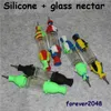 Glaspfeifenbongs Shisha Silikonglas-Nektarbong mit 10-mm-Titannagel-Silikonbehälter-Tupferwerkzeug