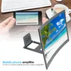 12 Inch Curved Mobile Phone Screen Magnifier HD Video Amplifier 3D Screen Movie Display Enlarged Smartphone Stand Holder