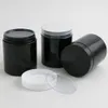 20 x lege 250 g zwarte huisdierpotjes met zwarte witte plastic schroef plastic deksels 250 ml 833oz crème container met PE -pad 2010132372384