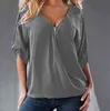 S-5XL Blouses Loose shirt White,Red,Black,Blue Sexy Women See Through Chiffon Shirts V Neck Half Casual Blouse Tops Plus Size H1230