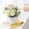 Boîtes d'emballage de Bouquet de fleurs en PVC Transparent haut de gamme, boîte d'emballage en papier Kraft à transporter à la main, boîte d'emballage cadeau 1278j