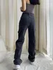 Arsız Düz Kot Kadınlar Için Yüksek Bel Gevşek Gevşek Streç Streç Kot Ile İnce Rahat Fit Vintage İlham Pantolon 210203