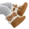 0-新生児の冬の赤ちゃんの女の子の靴スノーブーツの履物蝶 - ノットボタンぬいぐるみ足首の暖かいベビーシューズベビーブーツ滑り止めLJ201104