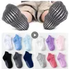 6 par/parti 0 till 6 ￥r Bomull Barnens antislip Boat Socks for Boys Girl Low Cut Floor Kid Sock med gummi Grips Four Season