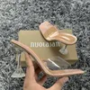 Sandalias de verano para mujer, zapatos de tacón alto transparentes de PVC para mujer, Sandalias de tacón alto con punta abierta, zapatillas de boda para fiesta, zapatos para mujer