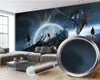 Modern väggmålning 3D-tapet 3D-väggpapper till sovrum Romantiskt rymdskepp 3d väggpapper för vardagsrum Beställnings- foto