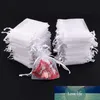 50 pezzi sacchetti di organza bianchi 7x9 9x12 11x16 13x18 cm gioielli festa nuziale sacchetti disegnabili sacchetti regalo sacchetto di caramelle