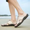 2022 pantoufles en cuir pour hommes haute qualité mode loisirs sandales décontractées en plein air avec semelles souples sensation de confort confortable à porter