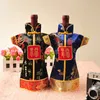 Luxury Vintage Chinese style Christmas Wine Bags Bottle Decorating Silk Fabric Bottle Cover 10 pcs mix color