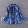 Teenmiro 여자 Peplum Denim Jacket Kids Fashion Jeans Coat Coat Spring Children Close Fashion Little Girls Unterwear Clothing 2-8y LJ20117