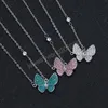 Mode Butterfly Hängsmycke Halsband Kvinnor Utsökt Glänsande Rhinestone Halsband Choker Ladies Elegant Party Smycken Gåvor