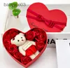 Amerikaanse voorraad 10 bloemen zeep bloem geschenk rose box beren boeket voor 2022 Valentijnsdag bruiloft decoratie gift festival hart-vormige doos