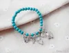 Charm Armband Vintage Charms L Elephant Bird Pendant Bracelet Fine Jewelryturquoise Bead Armband