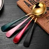 Ice Cream dessert Spoon Candy handle coffee Coffee Spoon Gold Stainless steel Kitchen bar Flatware tableware will and sandy new