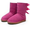 Hot Sell Aus Classical U3280 Half 2 Bow Women Snow Boots Bowknot Keep Warm Short Winter äkta läder Sheepskin Plush Boots U99