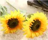 Artificial Silk Sunflower Wedding Bridesmaids Flower Mini Bouquet Baby's Breath Bunch Home Party Wedding Table Decoration