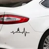 162CM75CM Fashion Running Man Heartbeat Decal Vinyl Blacksilver Car Sticker C2212321981046