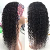Brasiliansk vattenvåg pannband peruk mänskligt hår jungfru hår brasiliansk lockig peruk lätt att installera lockigt hår peruk med pannband9943626