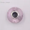 DIY Charm Bracelets  jewelry pandora murano spacer for bracelet making bangle Pink Heart Crystal bead for women men birthday gifts wedding party 791632PCZ
