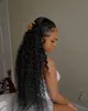 Vattenvåg spetsar främre mänskliga hår peruker för svarta kvinnor 30 34 tum HD våt och vågig lös djup våg frontal wig3425484