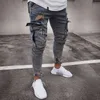 Nowe dżinsy męskie w trudnej sytuacji Rowerzyści Nowoczesne dżinsy Slim Fit Biker Dżinsowe dżinsy Stylista Pencil Pants264D