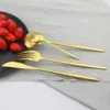 30pcs Matte Gold Cutlery Set en acier inoxydable Dîne Vole du couteau Spoon Spoon Dîner Sargetware Kitchen Party Table Vide-Table Set 2013370060