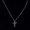 Fashion 925 Sterling Silver Plated Infinity Twist Looped Cross Pendant Necklace For Women Plain Polished 17 Inch Chain