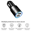 Universal 3.1a Dual USB Billaddare Metallresor Adapter 2 Portar Billaddare Socket Adapter Bilplugg för iPhone 12 8 x Samsung Telefon