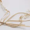 FORSEVEN Hohe Qualität Gold Kristall Perle Stirnband Für Braut Haar Zubehör Blume Kopf Stück Handgemachte Hochzeit Haar Schmuck Y200409