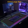 RGB Gaming Mouse Pad Computer Gamer Mousepad med lätt stort gummi utan halkmatta stora kuddar PC Laptop Keyboard Desk Carpet