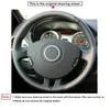 Black PU Faux Leather Red Marker Hand-stitched Car Steering Wheel Cover for Clio 3 2005-2013 Clio 3 2005-2013