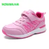 HOBIBEAR Children Girls Running Shoe Pink Purple Girl Sneakers Kids Hook Loop Jogging Shoes Non-Slip Sport Trainers Girls LJ201202