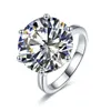 Chegada 10ct Simulado Diamante Solitaire Noivado Casamento Ringwomen anel de cor prata 2201133587778