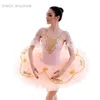 Trajes de dança mulheres menina Palco Tutu pré-profissionais Ballet Tutu Peack Spandex corpete com Tulle Stiff