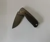 High End Ny Design Liten Flipper Folding Kniv D2 60HRC Satinblad TC4 Titanlegering Handtag Kullager System EDC Pocket Knives