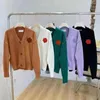 Kvinnors stickade Cardigan Spring och Autumnwomens tr￶jor Sweatshirt New France Aging Crowd Big Love Letter Cardigan Jacket Kvinna