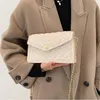 Lattice Square Crossbody Bag 2021 Fashion New Hight Highly Pu Leather Womener Womens Handbag Lock Chain Messenger 247H