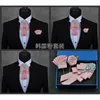 uomo moda maschile diamante fascia alta fiocco sposo groomsmen accessori colletto da sposa cravatta rosa spilla set asciugamano tascabile 201028227N