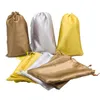 Blancia di seta in raso marrone giallo estensione di seta sacche di imballaggio umano pacchetti di capelli vergini borse da imballaggio per regali 18x30 cm